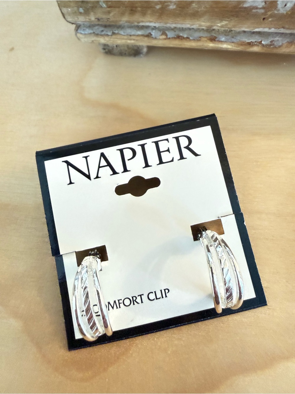 Napier Silver Earrings NWT